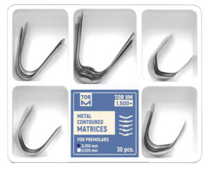 Metal Contoured Matrices for Premolars.